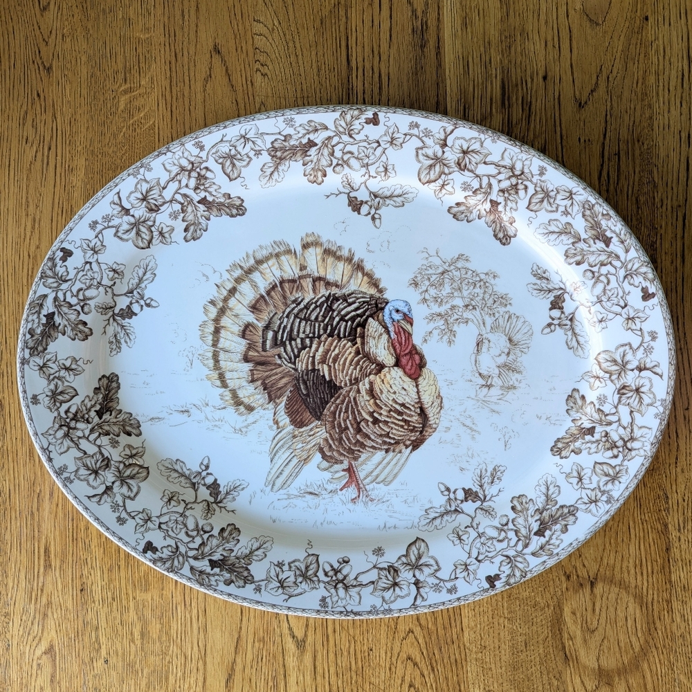 Williams Sonoma Plymouth Oval Serving Platter Turkey 10495820